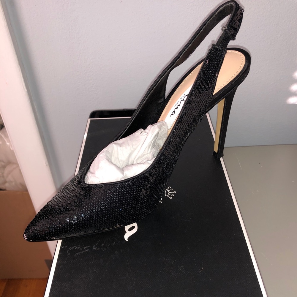 Nina black sequin Dalisha slingback pump